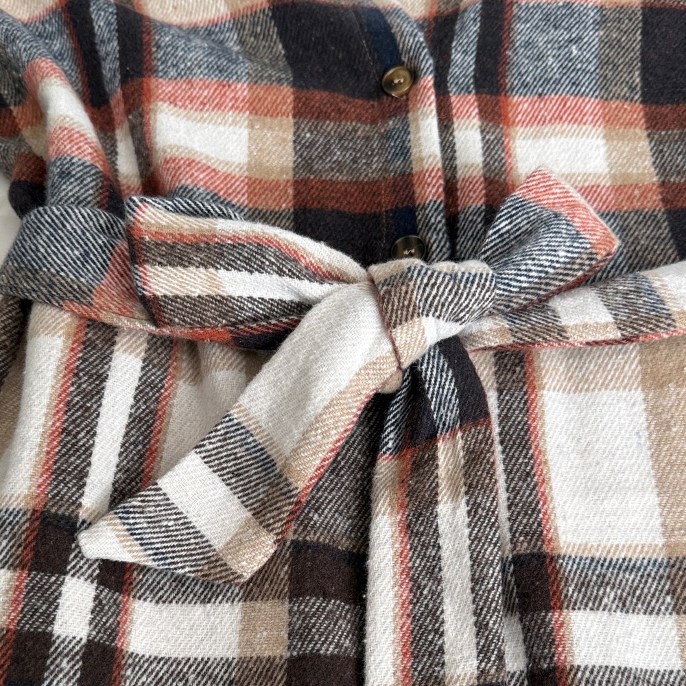 Plaid Belted Shirt Dress - Picture 2 of 2